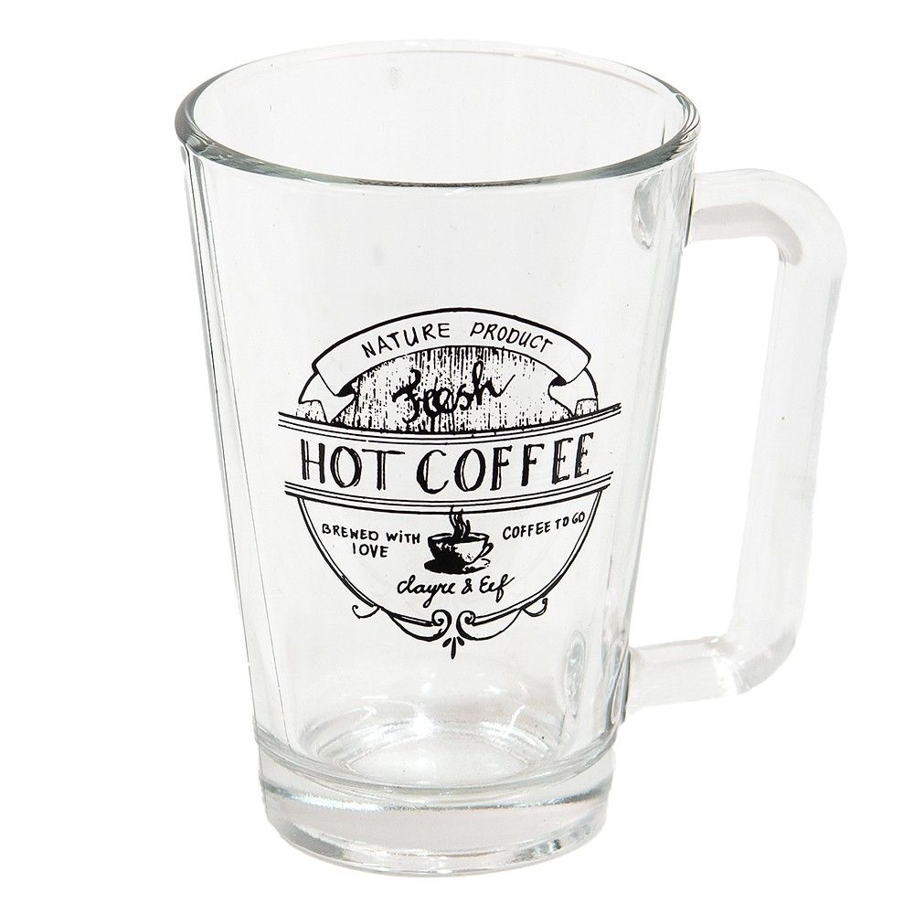 Skleněný hrnek Hot Coffee - 11*8*12 cm / 250 ml Clayre & Eef - LaHome - vintage dekorace
