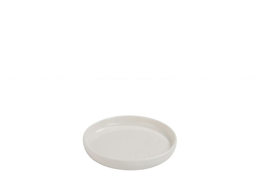Malý bílý talířek Ruby - 12*12*1,7 cm J-Line by Jolipa - LaHome - vintage dekorace