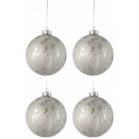 Sada stříbrných vánočních koulí s matnou patinou L ( 4ks) - 10*10*10 cm J-Line by Jolipa