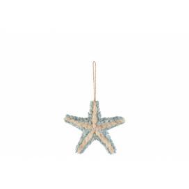 Závěsná dekorativní hvězdice z mušliček - 16*4*26,5 cm J-Line by Jolipa