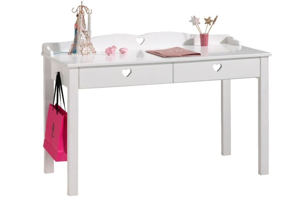 Bílý lakovaný psací stůl Vipack Amori 130 x 60 cm - Designovynabytek.cz