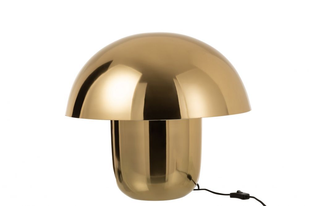 Černo-zlatá kovová stolní lampa Mushroom - Ø 40*34cm J-Line by Jolipa - LaHome - vintage dekorace