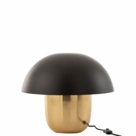 Černo-zlatá kovová stolní lampa Mushroom Large - Ø 50*45cm J-Line by Jolipa