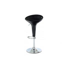 Autronic - Barová židle, černý plast, chromová podnož, výškově nastavitelná - AUB-9002 BK