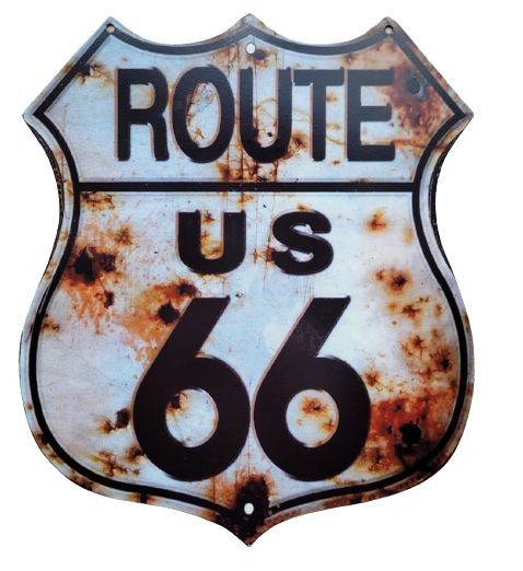 Nástěnná kovová cedule Route US 66 - 30*35 cm Ostatní - LaHome - vintage dekorace
