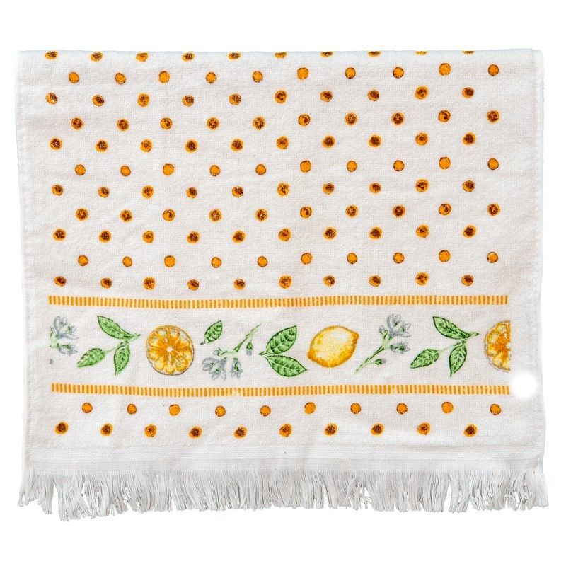 Kuchyňský froté ručník s citróny Lemons & Leafs - 40*66 cm Clayre & Eef - LaHome - vintage dekorace