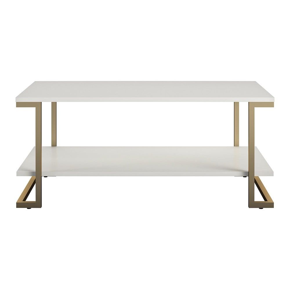 Konferenční stolek v bílo-zlaté barvě CosmoLiving by Cosmopolitan Camila, 106 x 45 cm - Bonami.cz