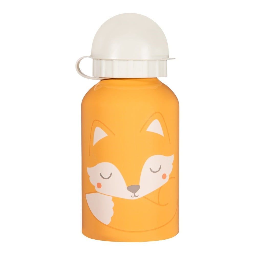 Oranžovo-bílá dětská láhev na pití Sass & Belle Woodland Fox, 250 ml - Bonami.cz