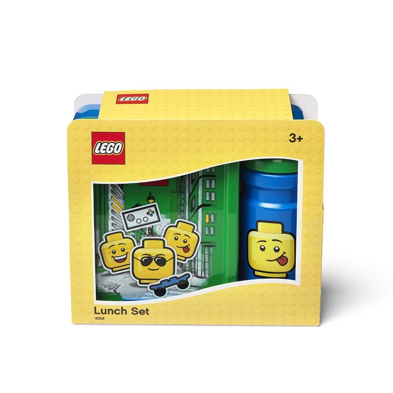LEGO ICONIC Boy svačinový set (láhev a box) - modrá/zelená - Domio.cz