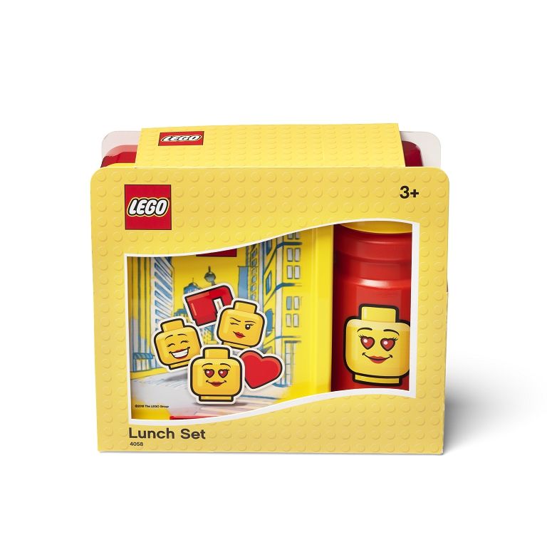LEGO ICONIC Girl svačinový set (láhev a box) - žlutá/červená - Domio.cz