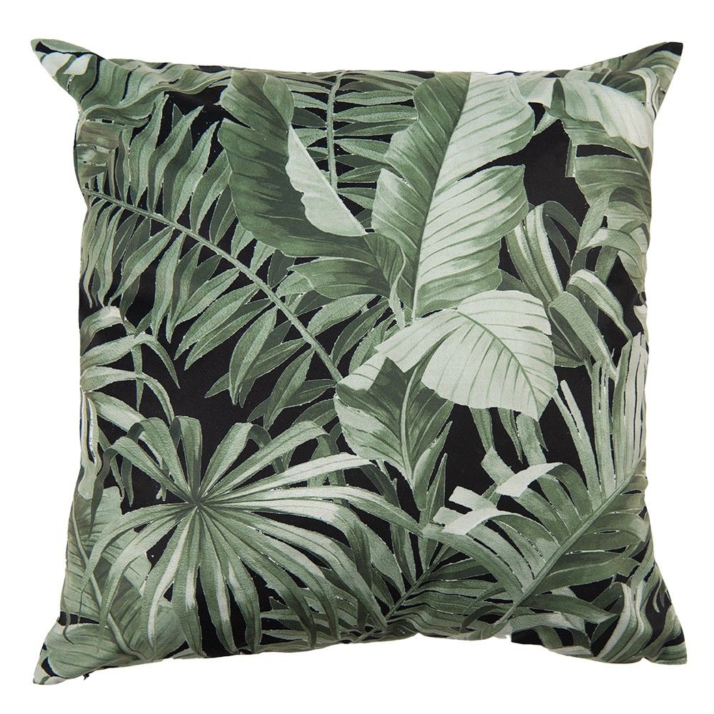 Povlak na polštář se zelenými palmovými listy - 45*45 cm Clayre & Eef - LaHome - vintage dekorace