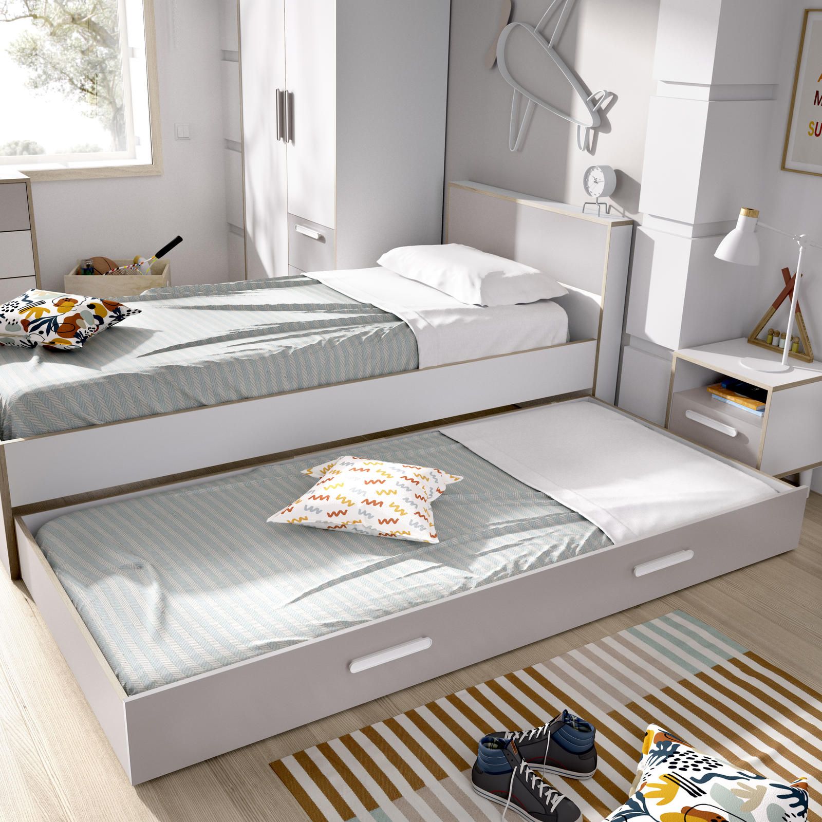 Aldo Dětská postel s přistýlkou Boreal grey - Nábytek ALDO