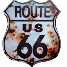 Nástěnná kovová cedule Route US 66 - 30*35 cm Ostatní