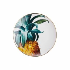 TROPICAL Talíř se zlatým okrajem ananas 21 cm