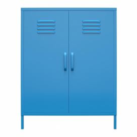 Modrá kovová skříňka Novogratz Cache, 80 x 102 cm