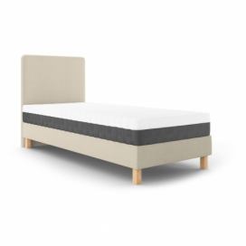 Béžová čalouněná jednolůžková postel s roštem 90x200 cm Lotus – Cosmopolitan Design