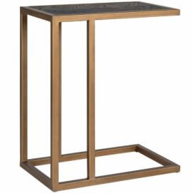 Designovynabytek.cz: Černo mosazný dubový odkládací stolek Richmond Blackbone 55 x 35 cm