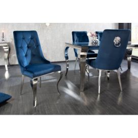 Chesterfield jídelní židle 2 ks ZETHOS Dekorhome Modrá