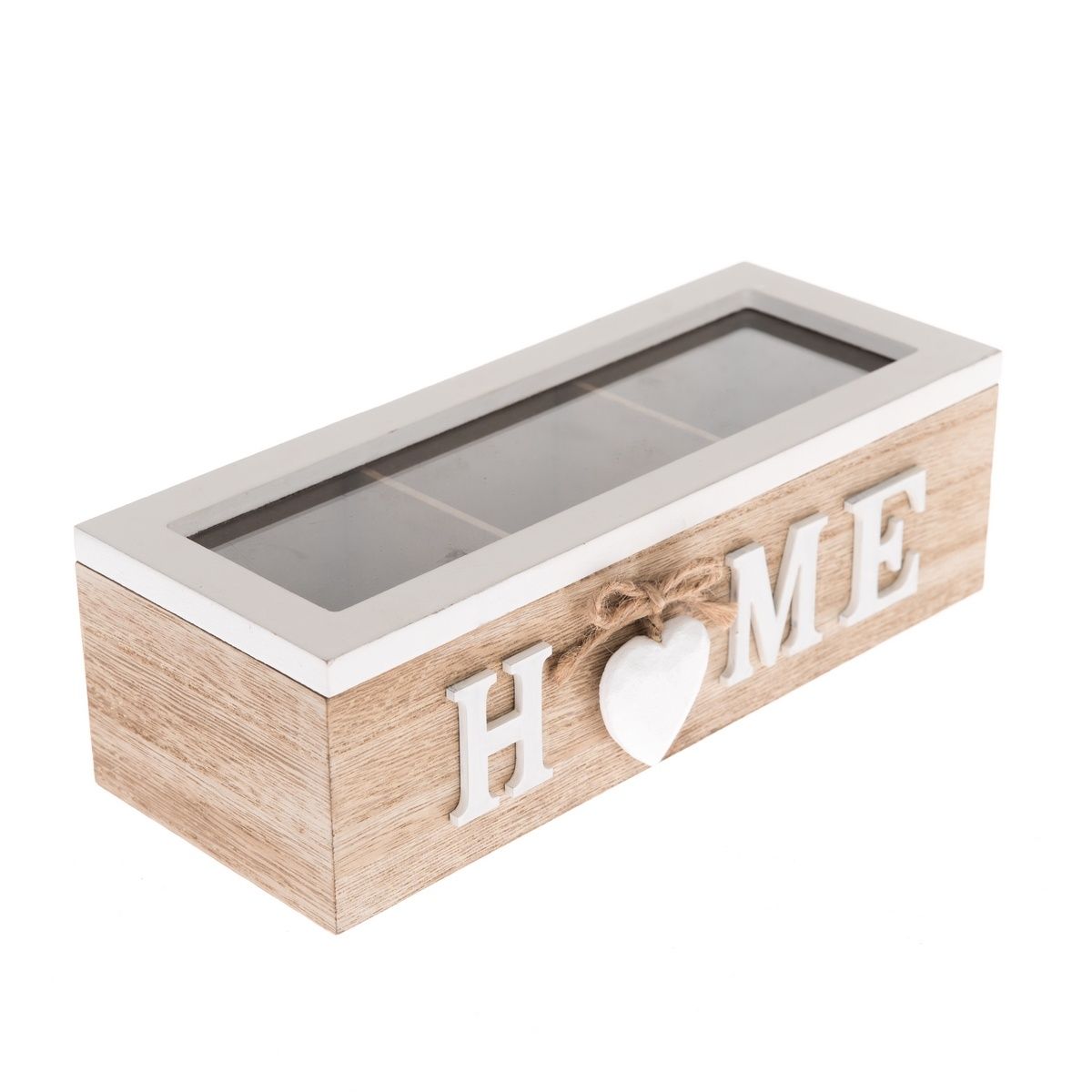 Dřevěný dekorační box Heart in home, 23 x 10 x 8,5 cm - 4home.cz