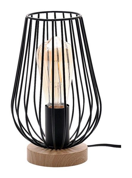 RABALUX 6915 Gremio stolní lampička V245mm 1xE27 imitace dřeva, černá - Svítidla FEIM