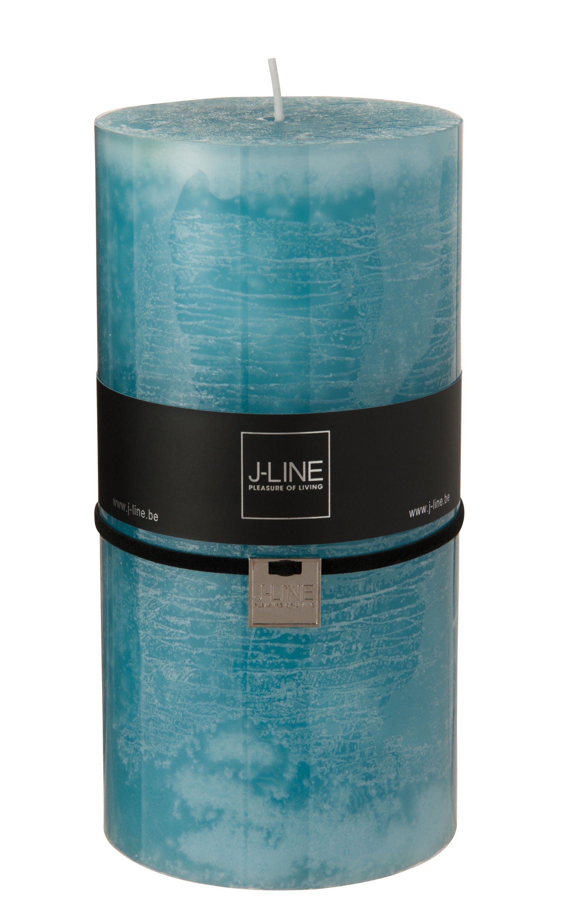 Oválná aqua modrá svíčka XXL - 10*10*20 cm J-Line by Jolipa - LaHome - vintage dekorace