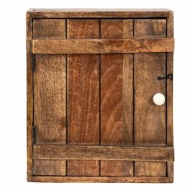 Hnědá dřevěná skříňka na klíče - 24*8*30 cm Clayre & Eef