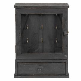Černá antik dřevěná retro skříňka na klíče Recie - 36*9*47 cm Clayre & Eef