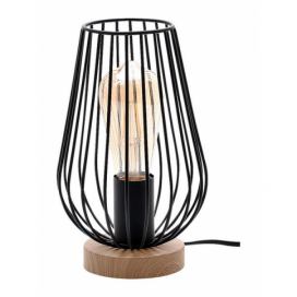 RABALUX 6915 Gremio stolní lampička V245mm 1xE27 imitace dřeva, černá