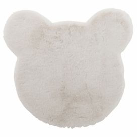 Krémový kobereček hlava medvídka v dárkové krabičce - 57*1,5*62cm J-Line by Jolipa