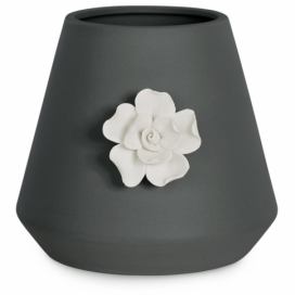 AmeliaHome Keramická váza Lusitiono černá, velikost 13x13x12