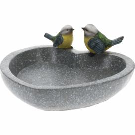 ProGarden Napáječka pro ptáky ve tvaru srdce, šedá, 25,4 x 10,5 cm