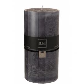 Válcová tmavě šedá svíčka XXL - 10*10*20 cm J-Line by Jolipa LaHome - vintage dekorace