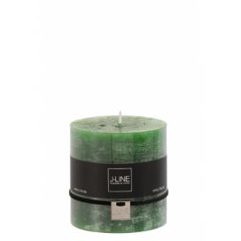 Zelená svíčka ve tvaru válce M - 10*10*10 cm - 75 hod. J-Line by Jolipa LaHome - vintage dekorace