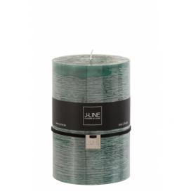 Válcová svíčka tmavě zelená XL- 10*10*15 cm J-Line by Jolipa LaHome - vintage dekorace