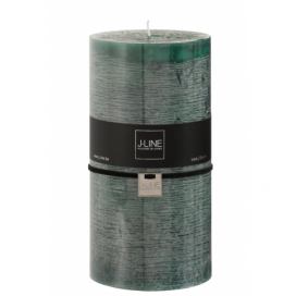 Válcová svíčka tmavě zelená XXL - 10*10*20 cm J-Line by Jolipa LaHome - vintage dekorace