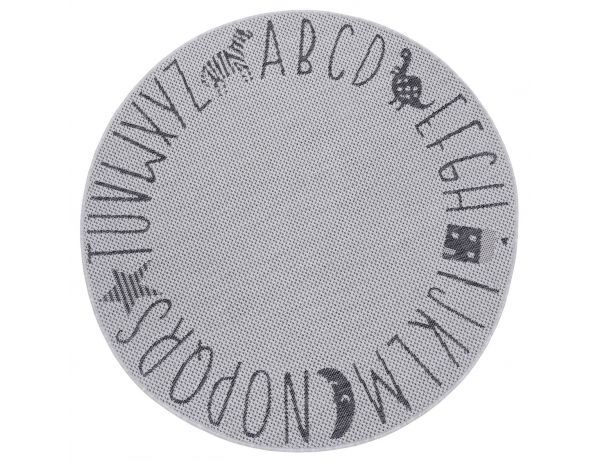 Dětský kusový koberec Flatweave 104887 Silver/Grey kruh - FORLIVING