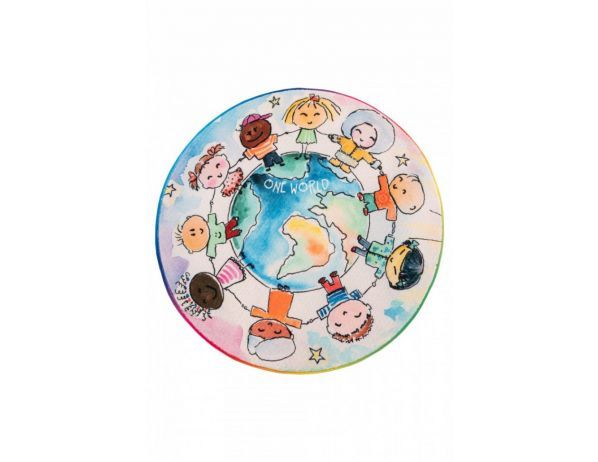 Dětský kusový koberec Juno 477 World Map kruh - FORLIVING
