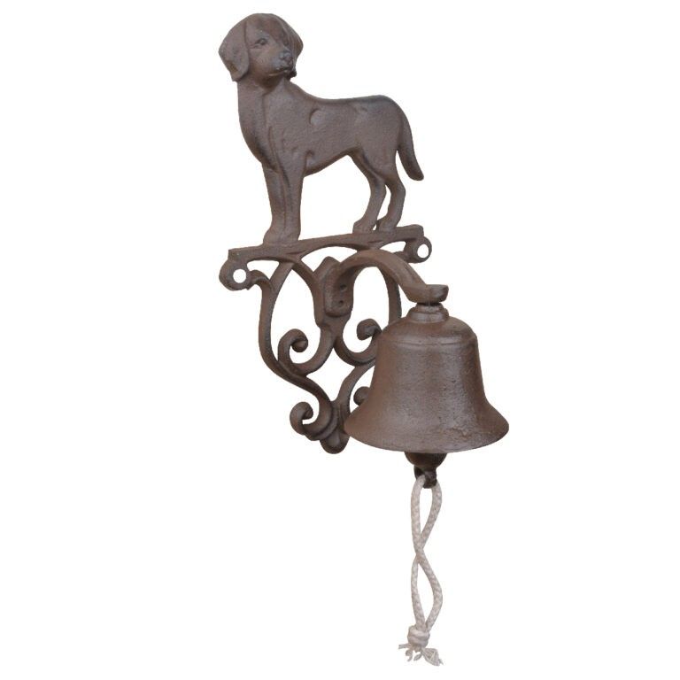 Litinový zvonek Pes - 14*13*25cm Esschert design - LaHome - vintage dekorace