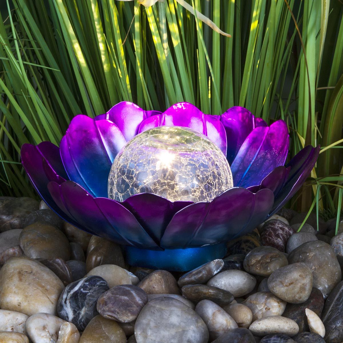Haushalt international LED Solární dekorace Lotosový květ, fialová - Velký Košík