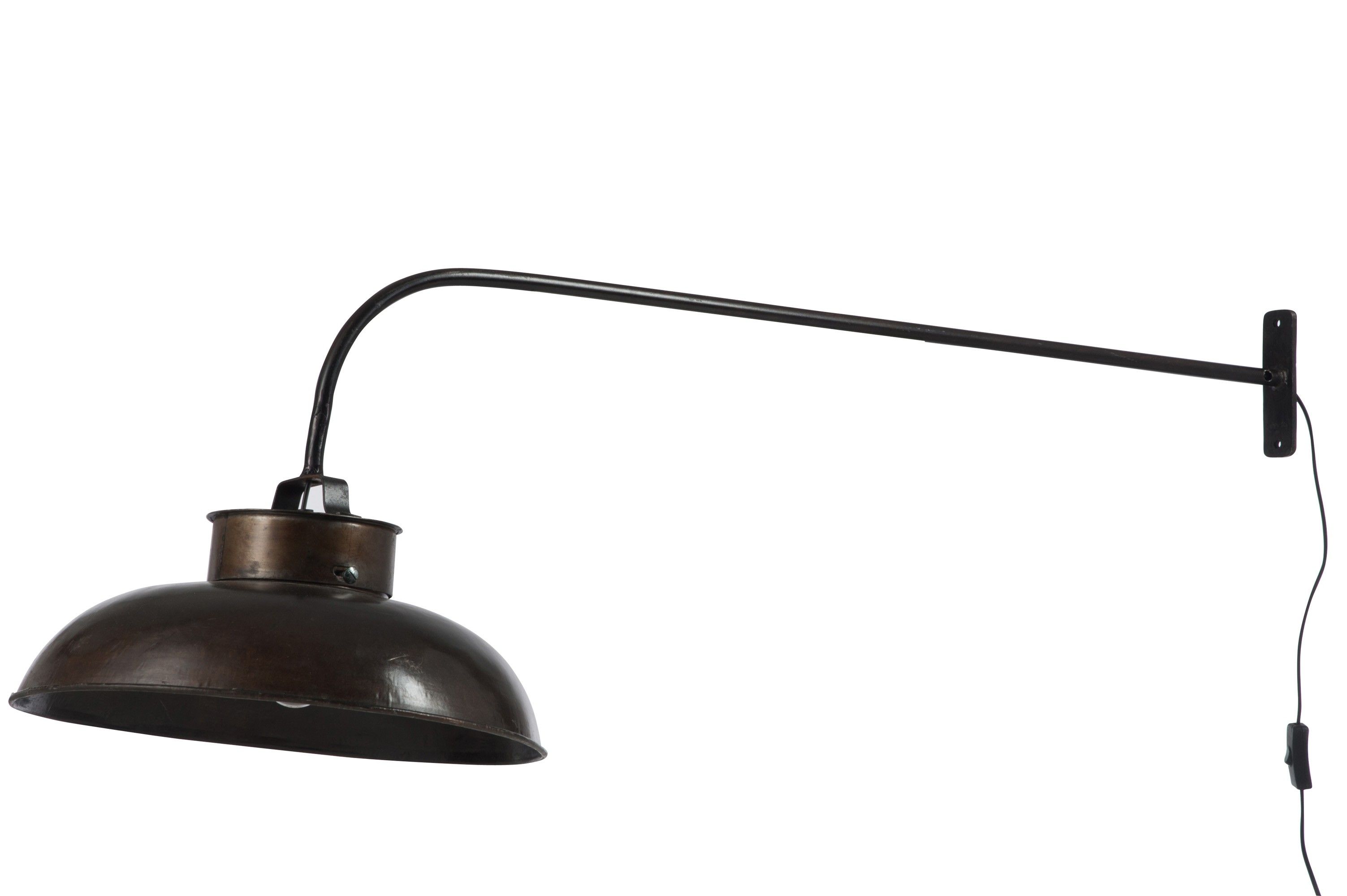 Tmavě hnědá nástěnná kovová retro lampa s patinou - 100*36,5*45 cm J-Line by Jolipa - LaHome - vintage dekorace
