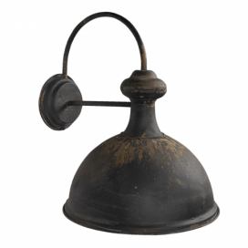 Nástěnná vintage černá retro lampa Helene - 43*35*44 cm Clayre & Eef