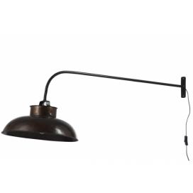 Tmavě hnědá nástěnná kovová retro lampa s patinou - 100*36,5*45 cm J-Line by Jolipa