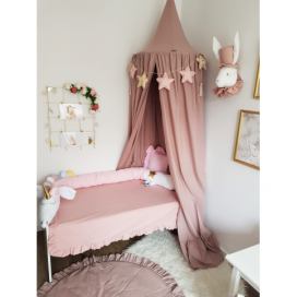 SenLove Závěsný bavlněný baldachýn nad postýlku i dětskou postel Zvolte barvu: Starorůžová