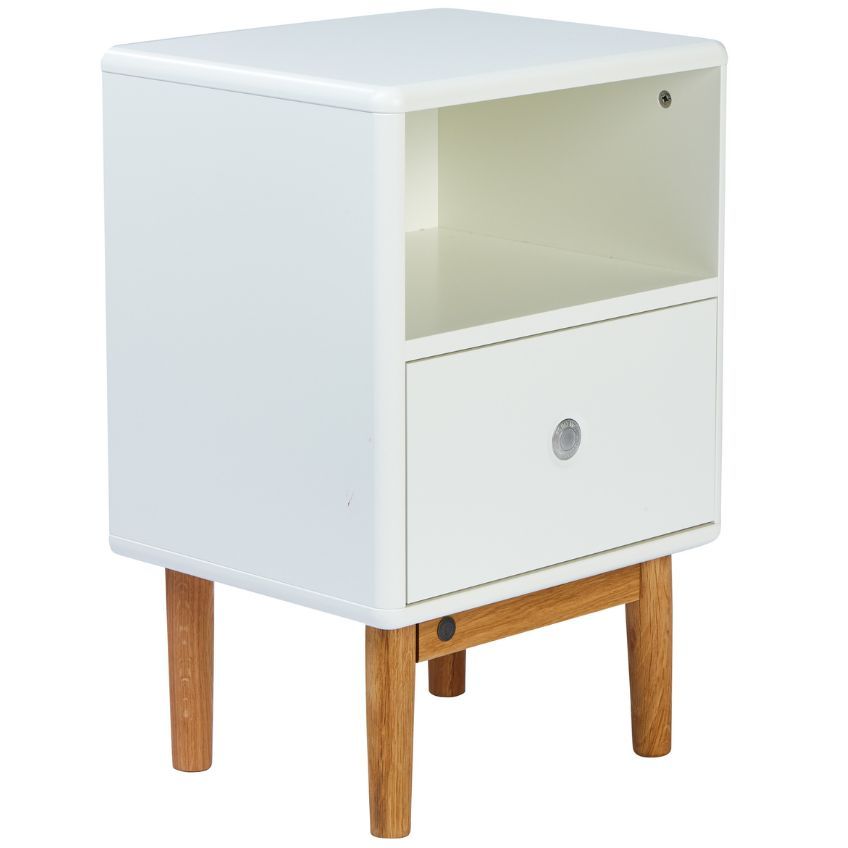 Bílý lakovaný noční stolek Tom Tailor Color 40 x 33,5 cm - Designovynabytek.cz