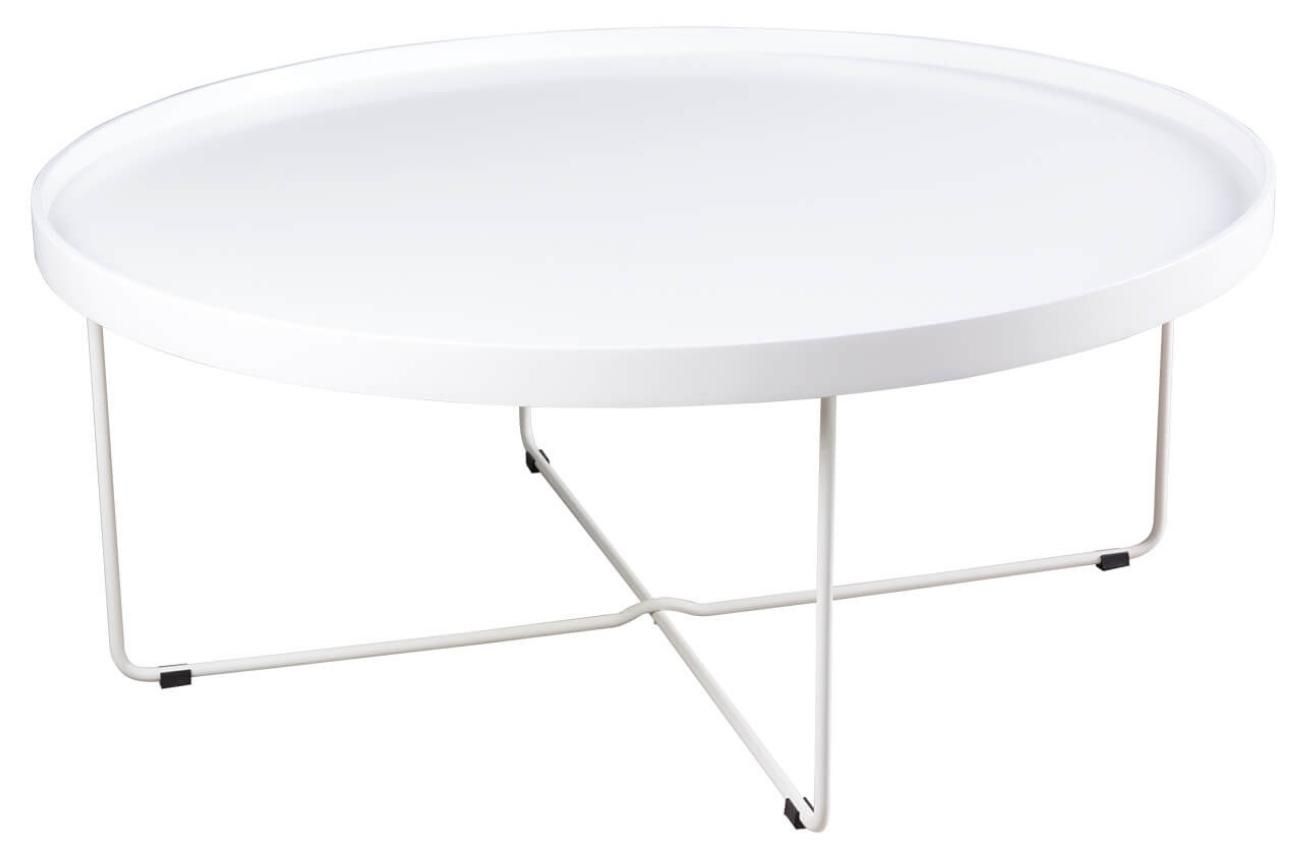 Bílý lakovaný kulatý konferenční stolek Somcasa Bruno 90 cm - Designovynabytek.cz