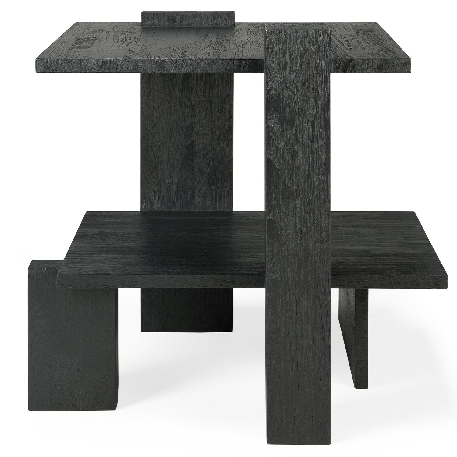 Ethnicraft designové odkládací stolky Teak Abstract Black Side Table - DESIGNPROPAGANDA