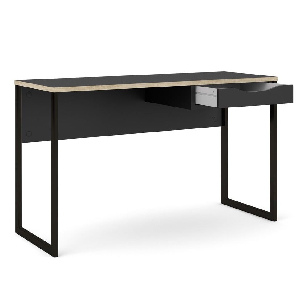 Černý pracovní stůl Tvilum Function Plus, 130 x 48 cm - Bonami.cz
