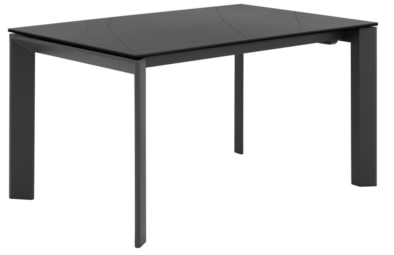 Tmavě šedý keramický rozkládací jídelní stůl Somcasa Tamara 160/240 x 90 cm s černou podnoží - Designovynabytek.cz