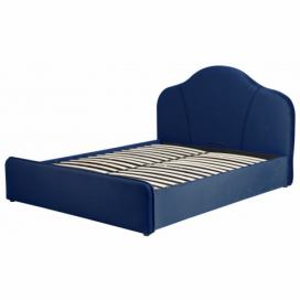 Hector Čalouněná postel Helmer 160x200 tmavě modrá