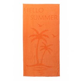 Plážová osuška HELLO SUMMER oranžová